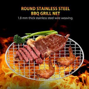 Multi-Purpose Round BBQ Grill Net, Stainless Steel Barbecue Round Grill Grate